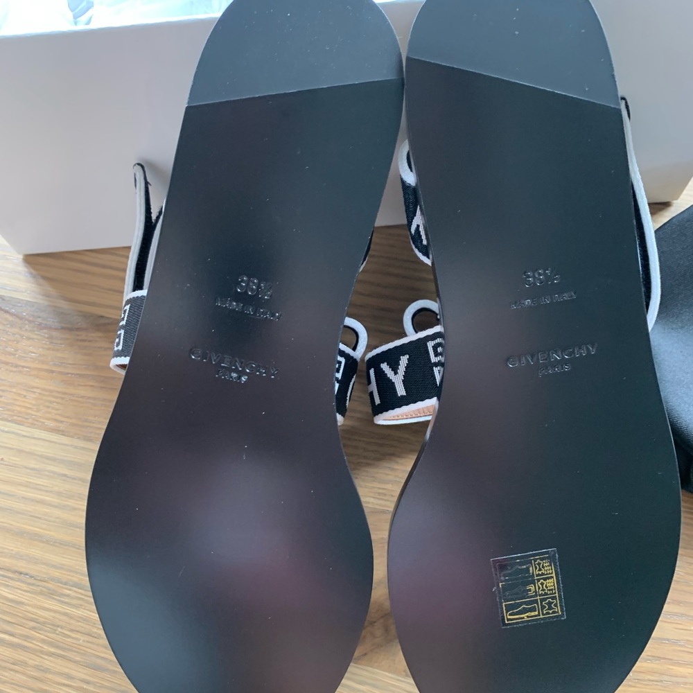 GIVENCHY 10MM STRAP LOGO GROS GRAIN SANDALS - Picture 13 of 15